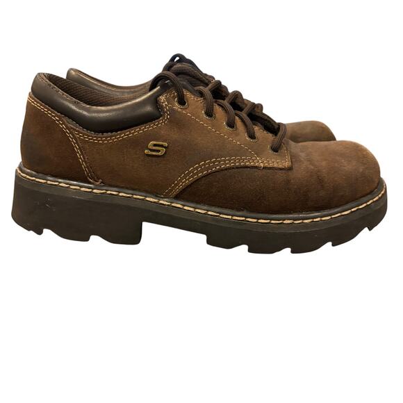 Y2K, vintage Skecher’s suede chunky oxfords, size 9.50 - Picture 2 of 10
